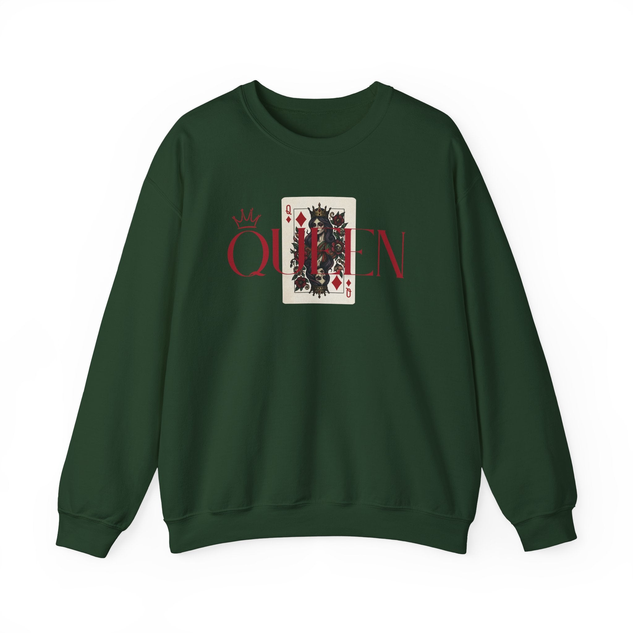 Green sweatshirt with a Queen graphic design