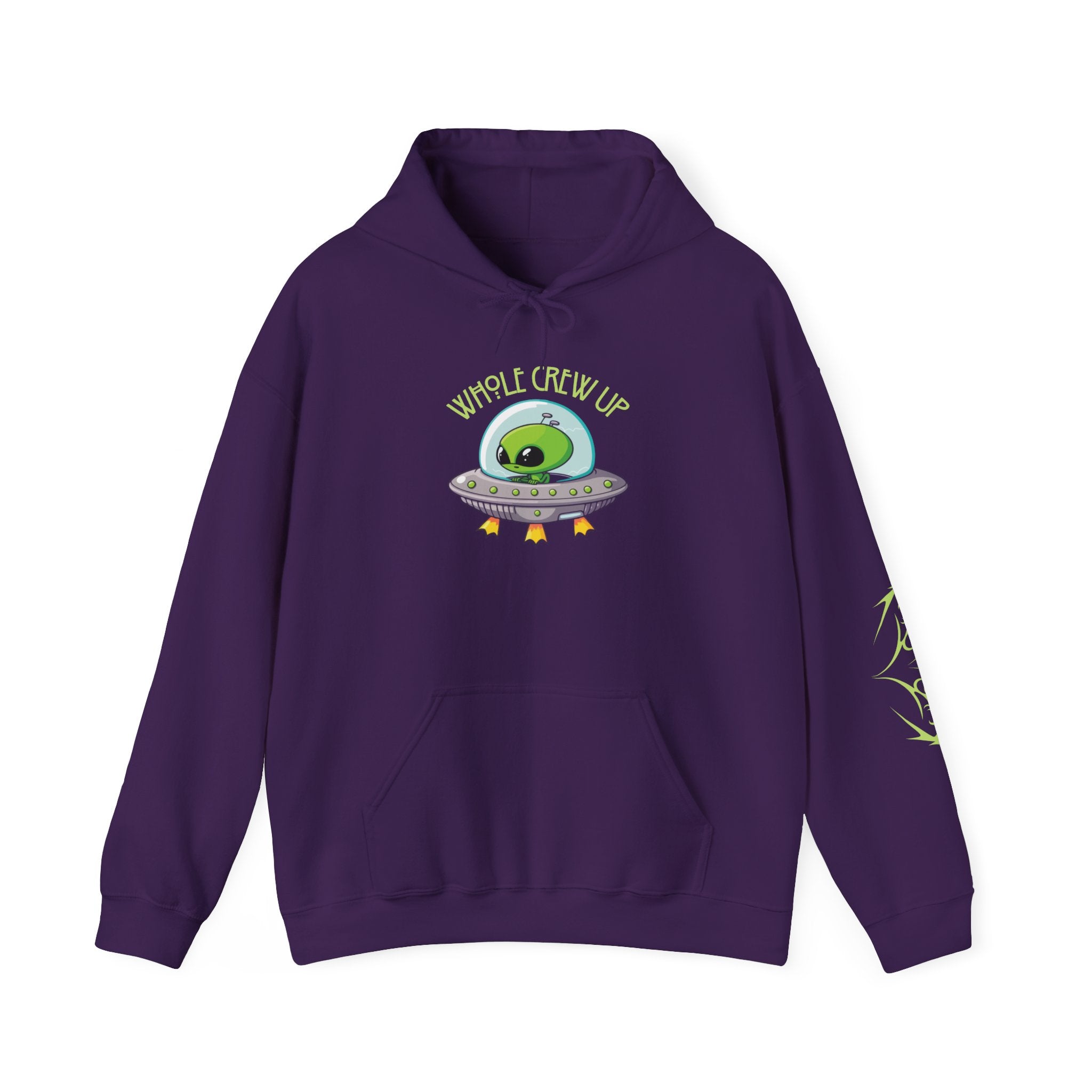 Purple hoodie with alien design