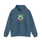 Blue hoodie with alien graphic